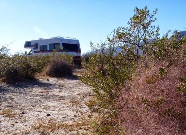 RV rig in the desert