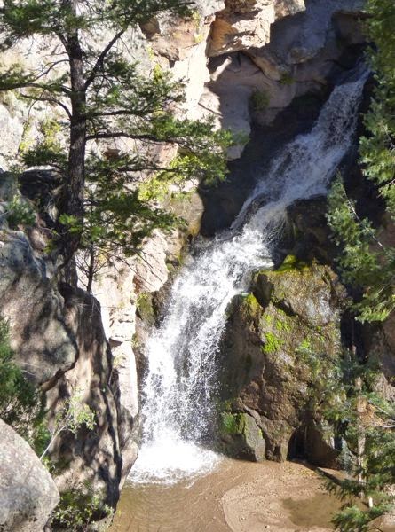 Waterfall descending a cliff