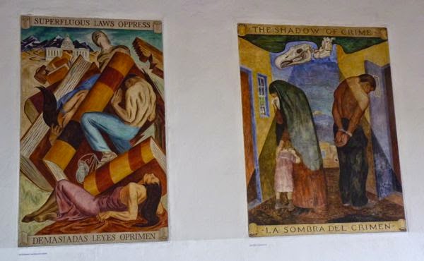 Two of several restored murals