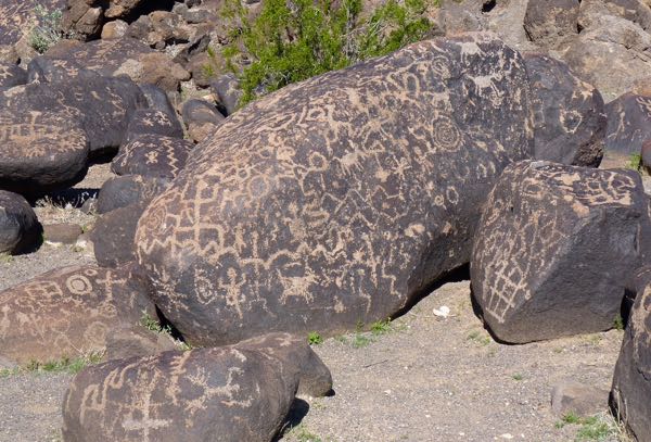 Close-up of petroglyphs