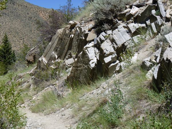 Path, rocks, hill