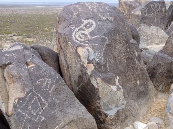 Rock drawings by natives
