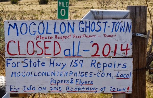 Sign about ghost town closure