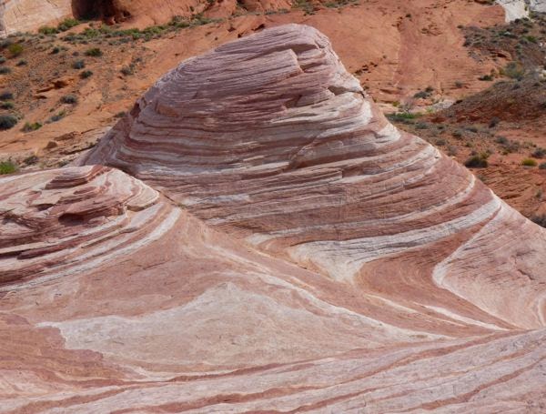 Striated rock formation