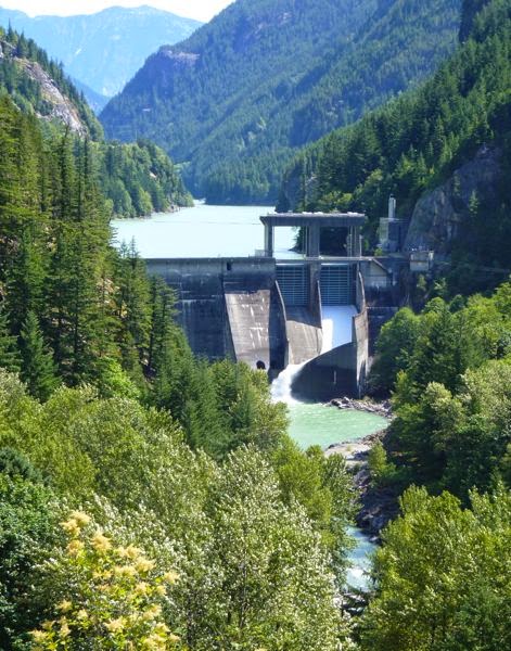 Dam in mountain gorge