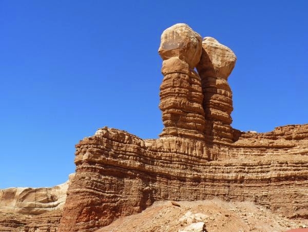Rock formation of two pillars