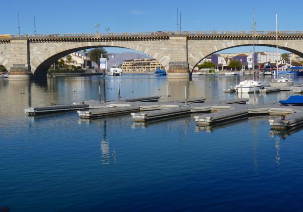 Bridge, water, boat slips