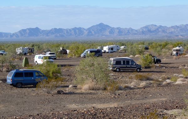 Vans in the desert