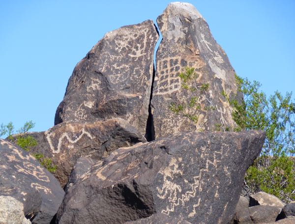 Large rock with drawings