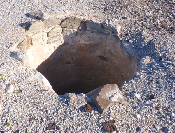 Hole in ground for well