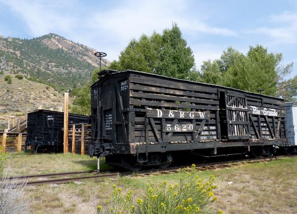 Train cars, mountain