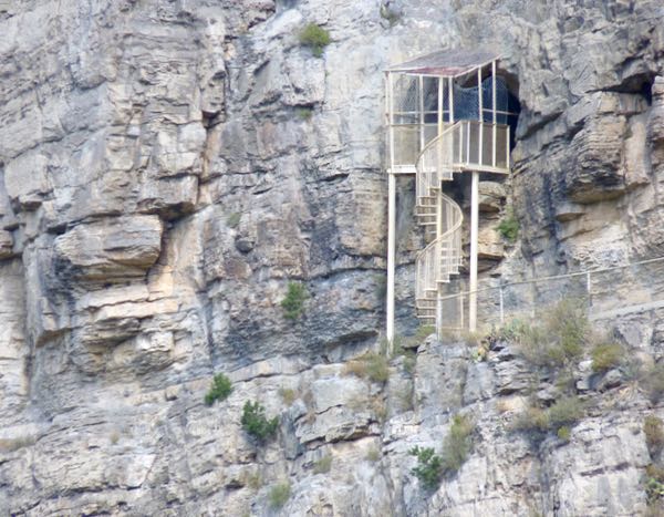 Cliff, spiral staircase